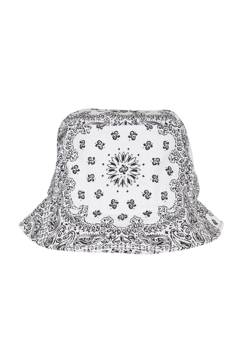 Bandana Print Bucket Hat - White