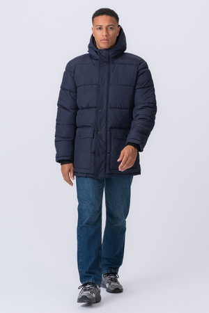 Lang Puffer Jakke - Navy