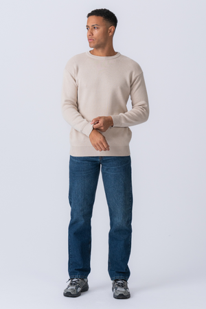 Crewneck Knit Sweater - Lys Beige