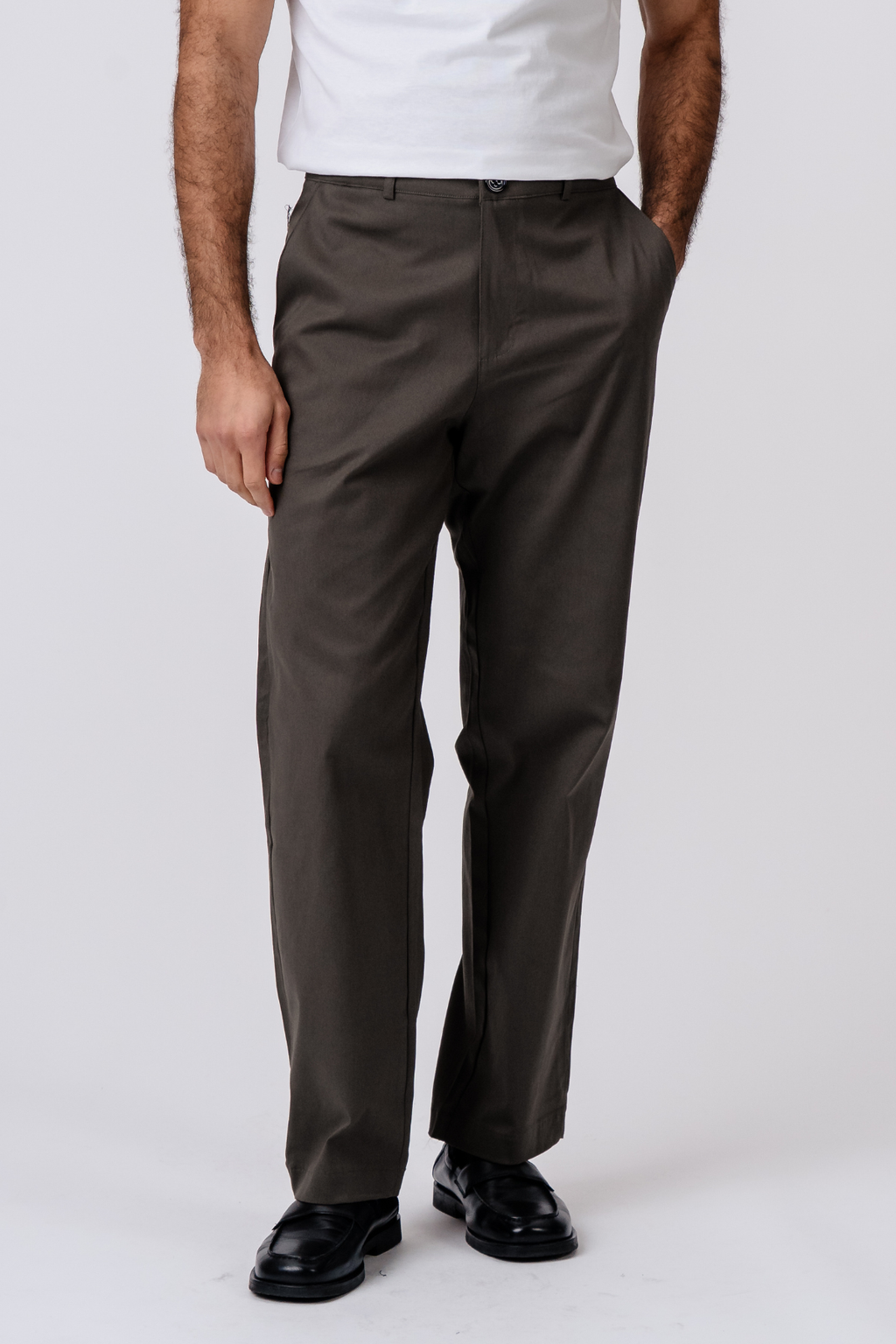 Straight Cotton Chino - Oliven