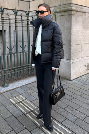 Kort Puffer Jakke - Sort