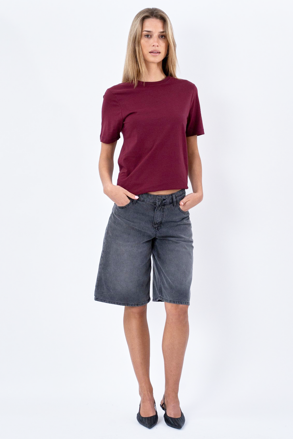 Boyfriend Tee - Bordeaux Rød