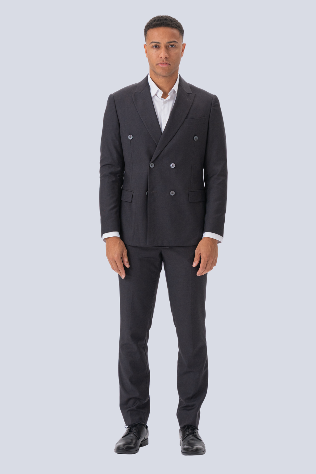 Premium Dobbeltradet Jakkesæt (Gråbrun)