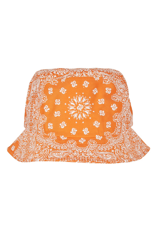 Bandana Print Bucket Hat - Orange