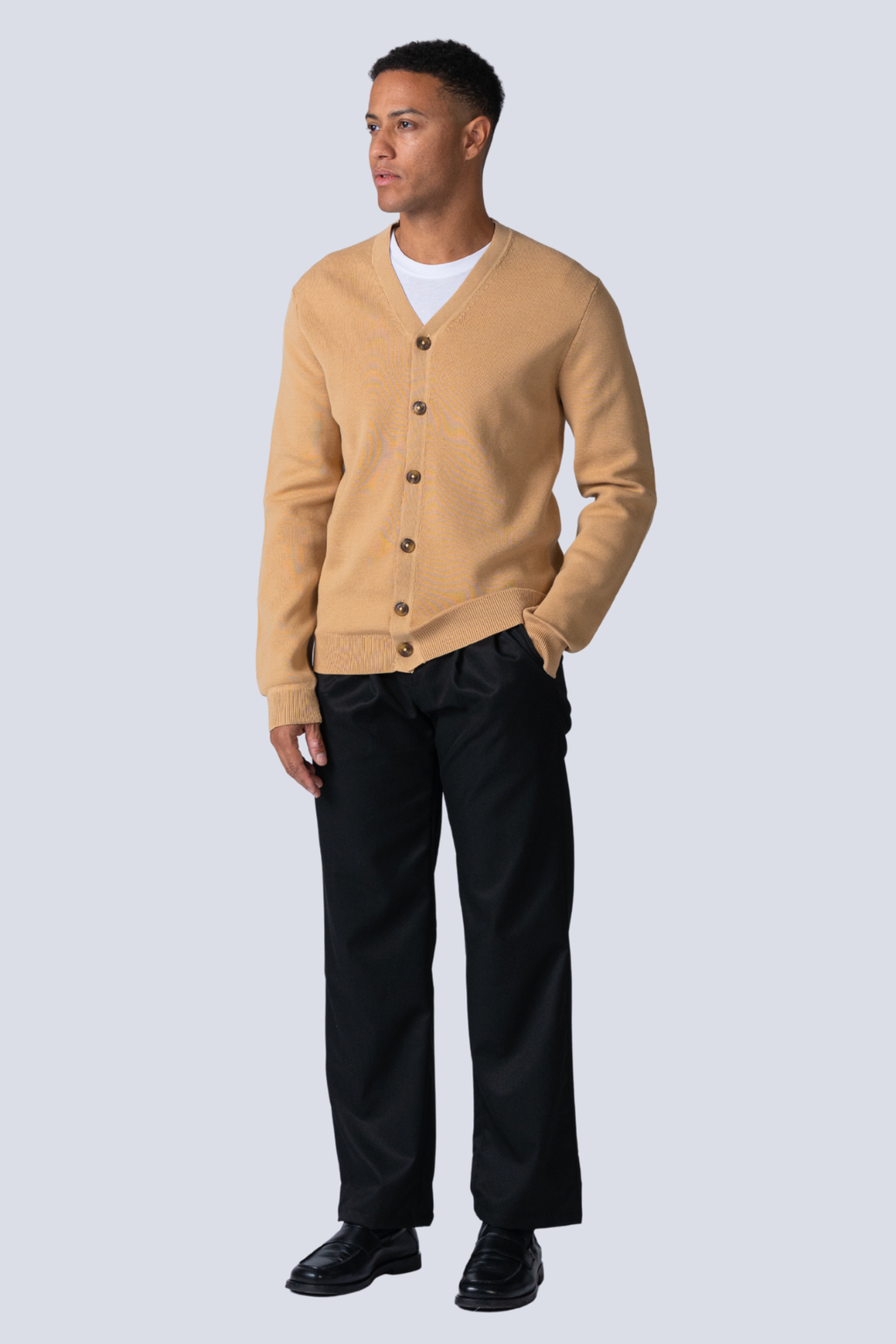 Milo Strik Cardigan - Sand