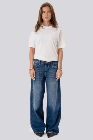 Serena Baggy Jeans - Mellemblå