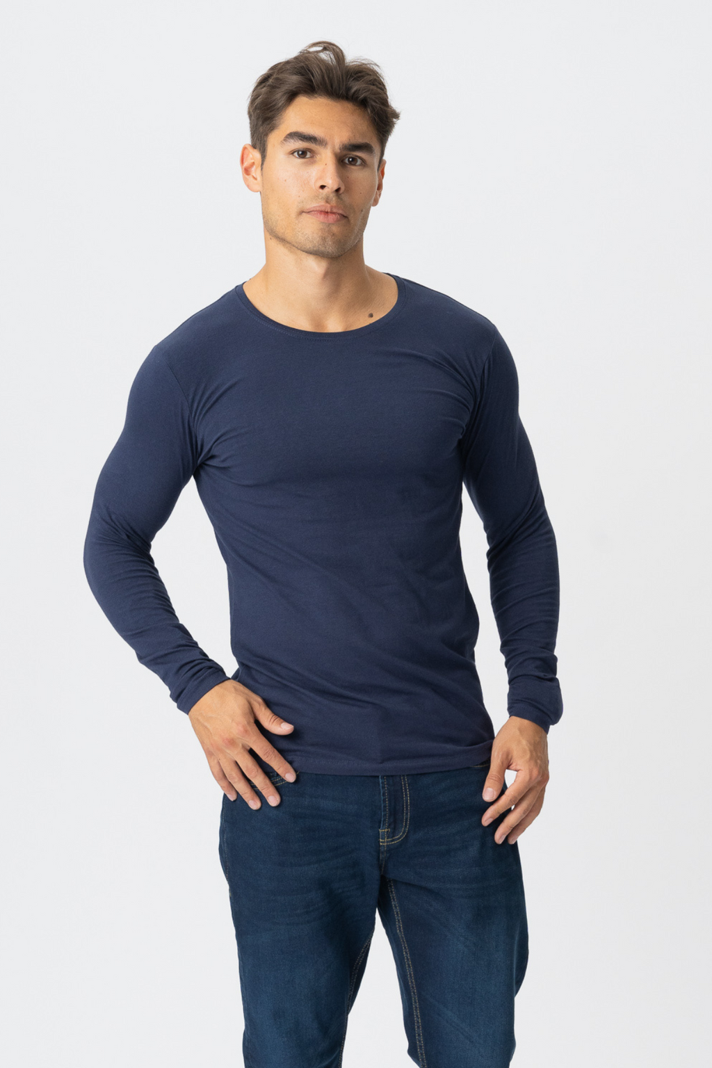 Langærmet Muscle T-shirt - Navy