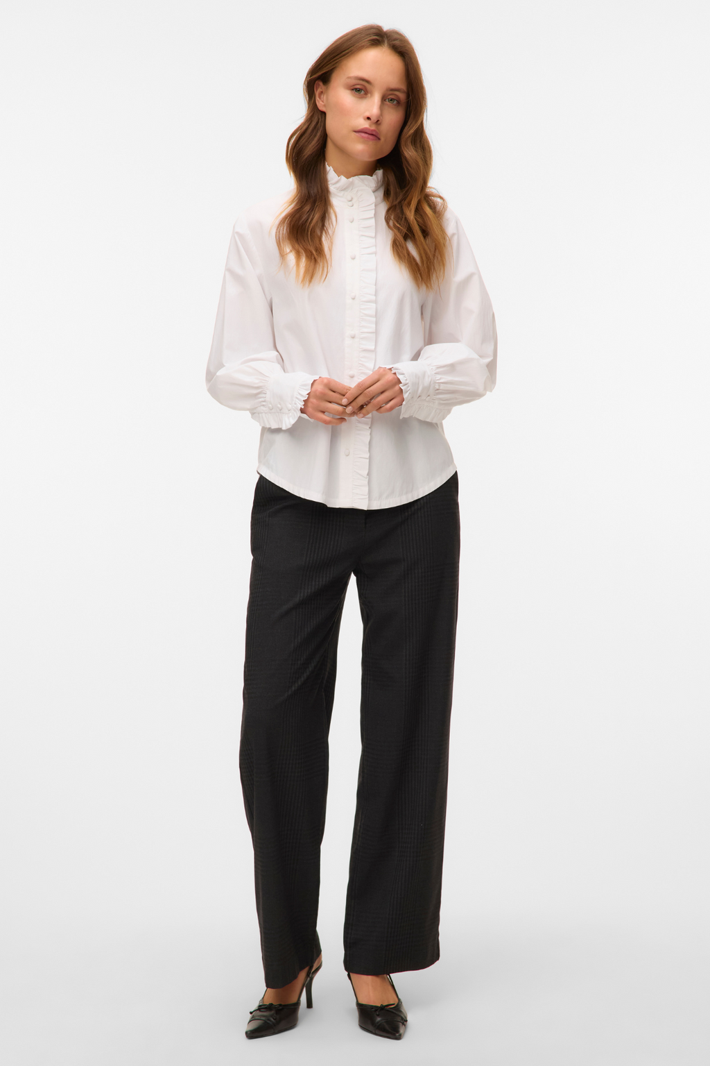 Fanni Ruffel Top - Sne Hvid