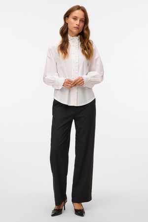 Fanni Ruffel Top - Sne Hvid