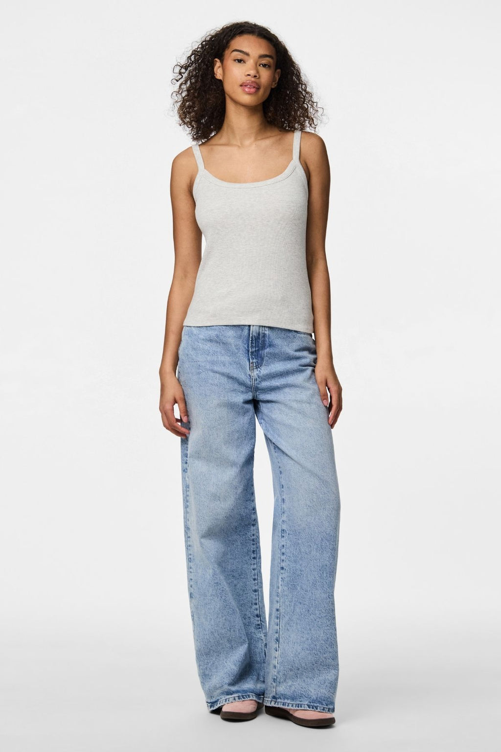 May Strap Top - Light Grey Melange