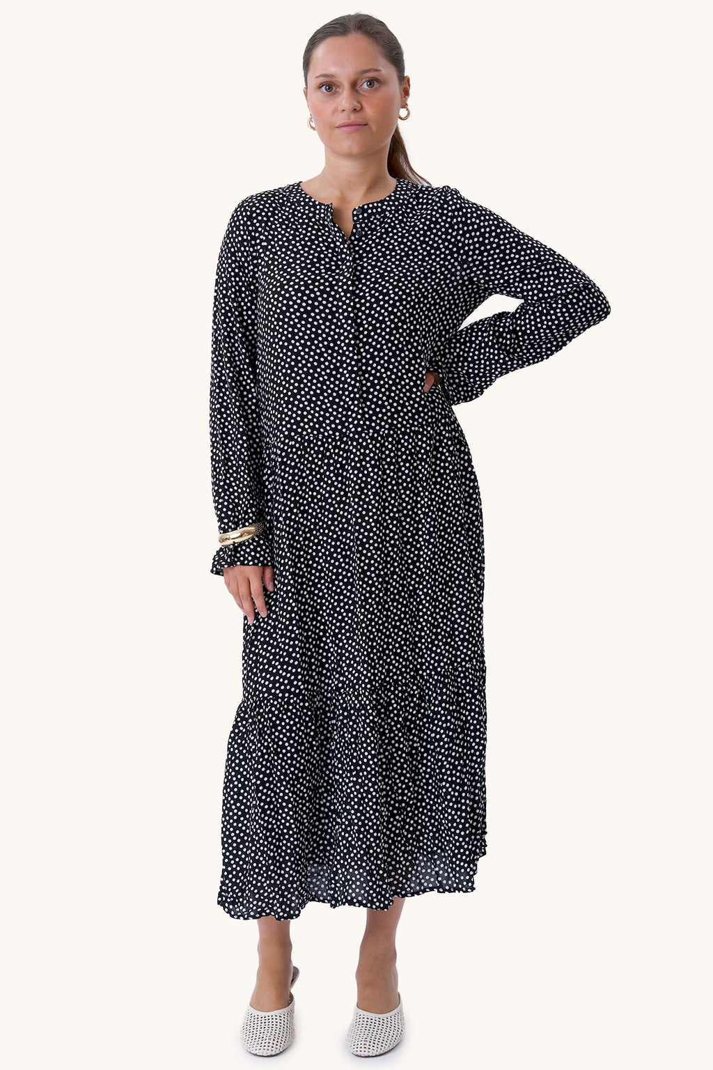 Anna langærmet kjole - Sort