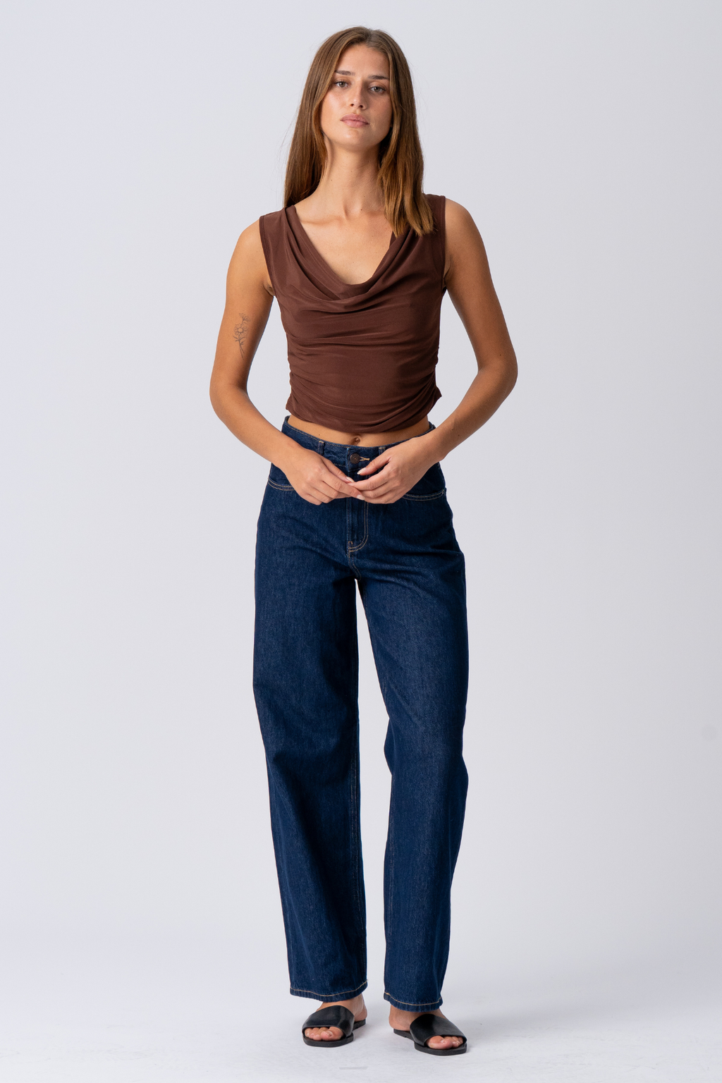 Elisa Waterfall Top - Brun