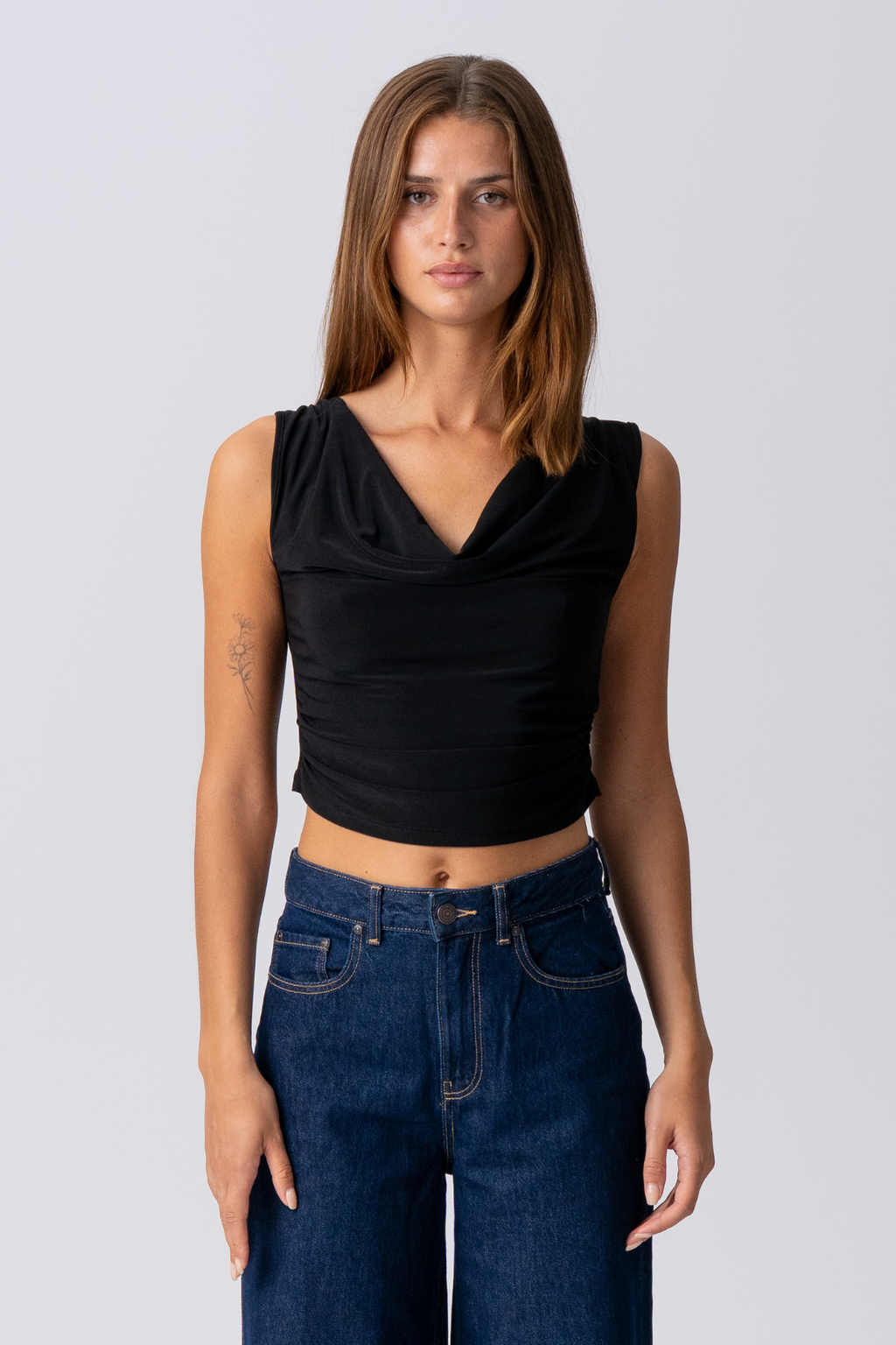 Elisa Waterfall Top - Sort