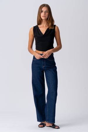 Elisa Waterfall Top - Sort