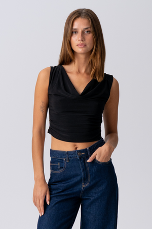 Elisa Waterfall Top - Sort