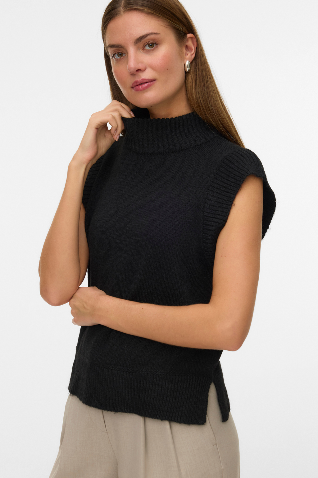 Wow Highneck Vest - Sort