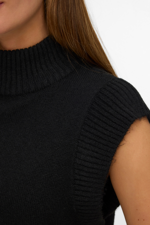 Wow Highneck Vest - Sort