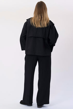 Elara Short Trenchcoat - Sort