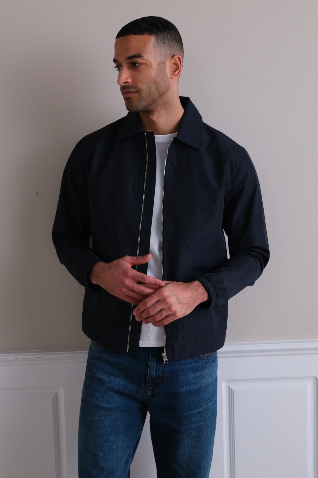 Short Zip Jacket - Navy