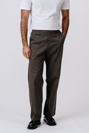 Straight Cotton Chino - Oliven