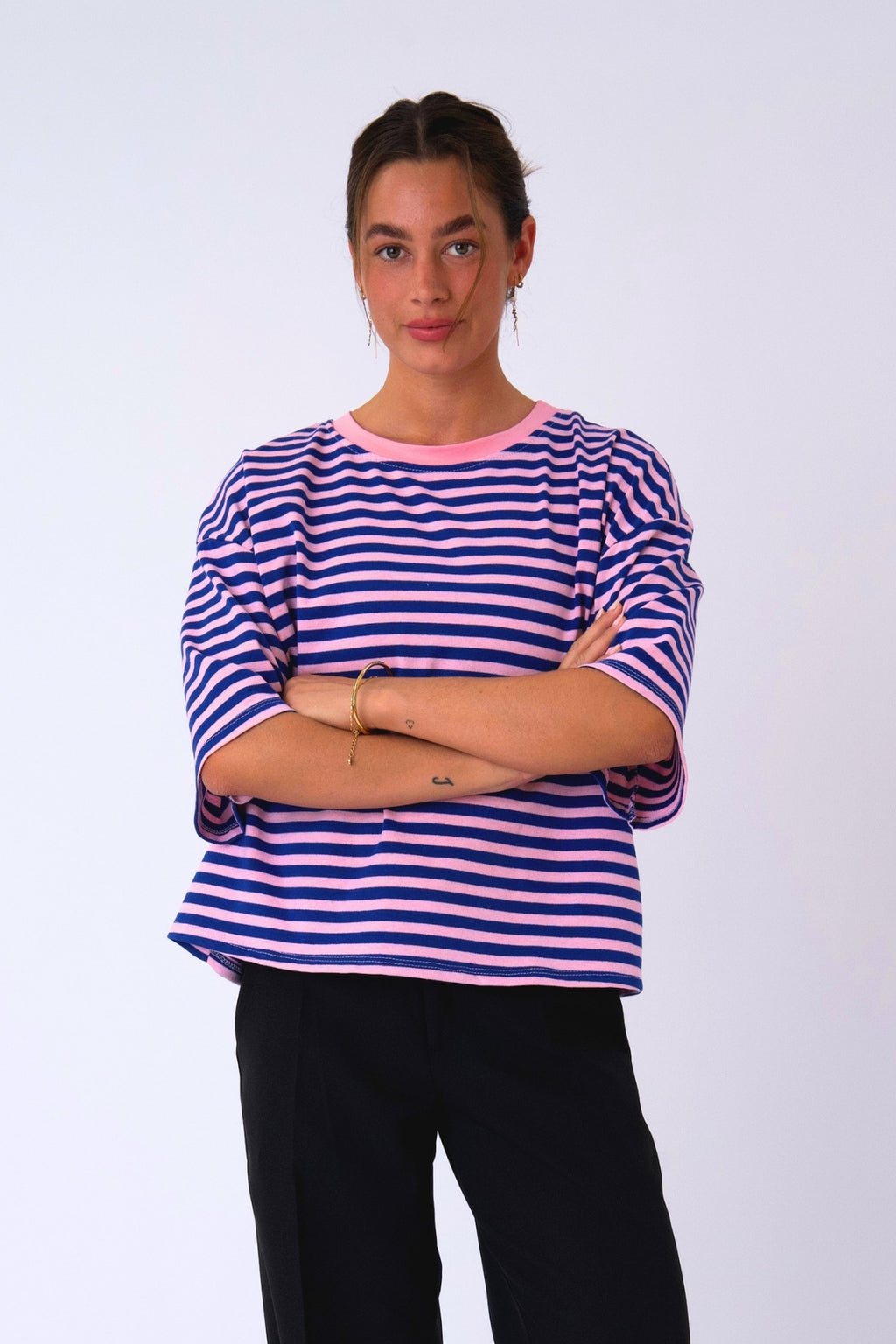 Zoe T-shirt - Blå/Lys Pink