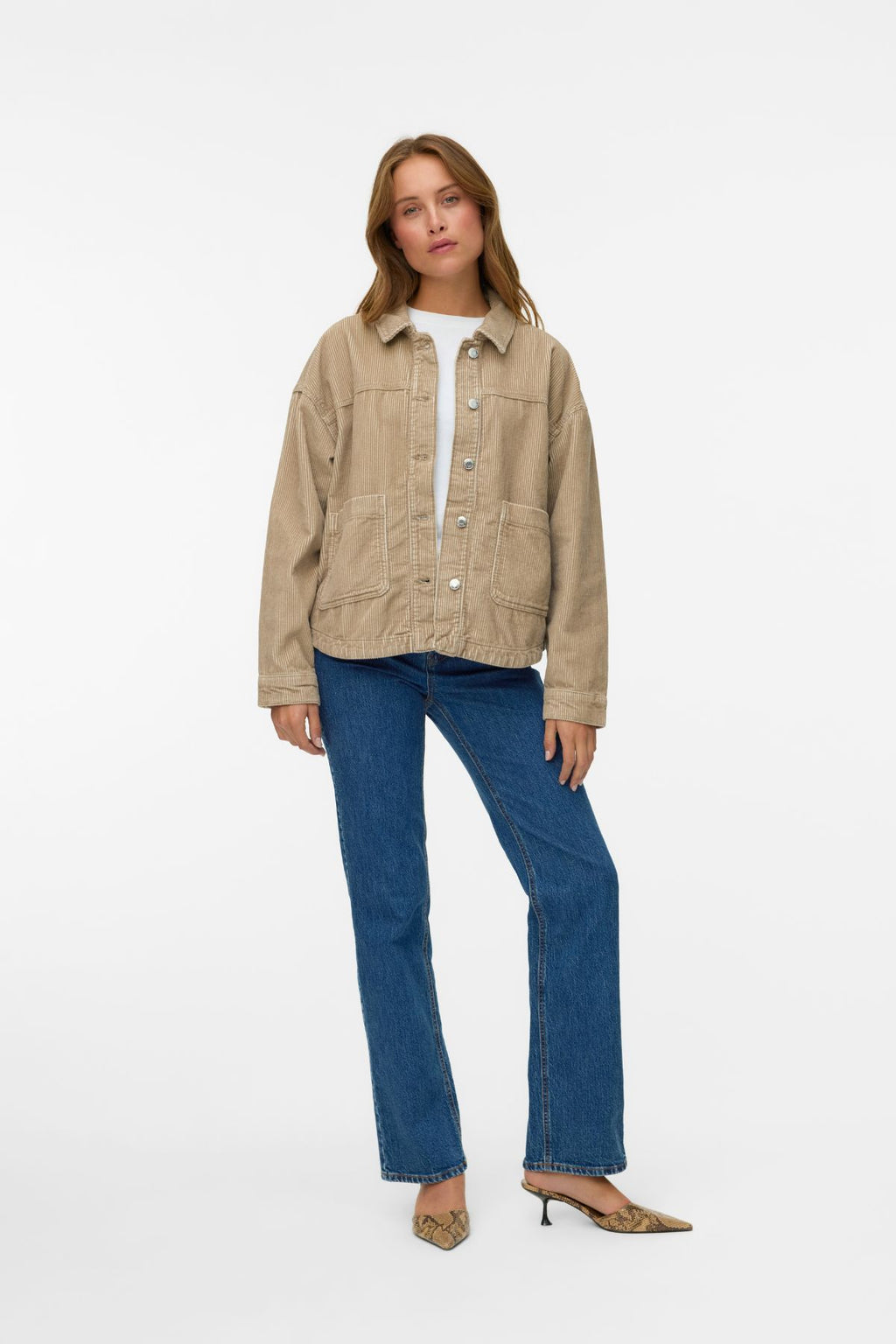 Jamie Corduroy Shacket - Silver Mink