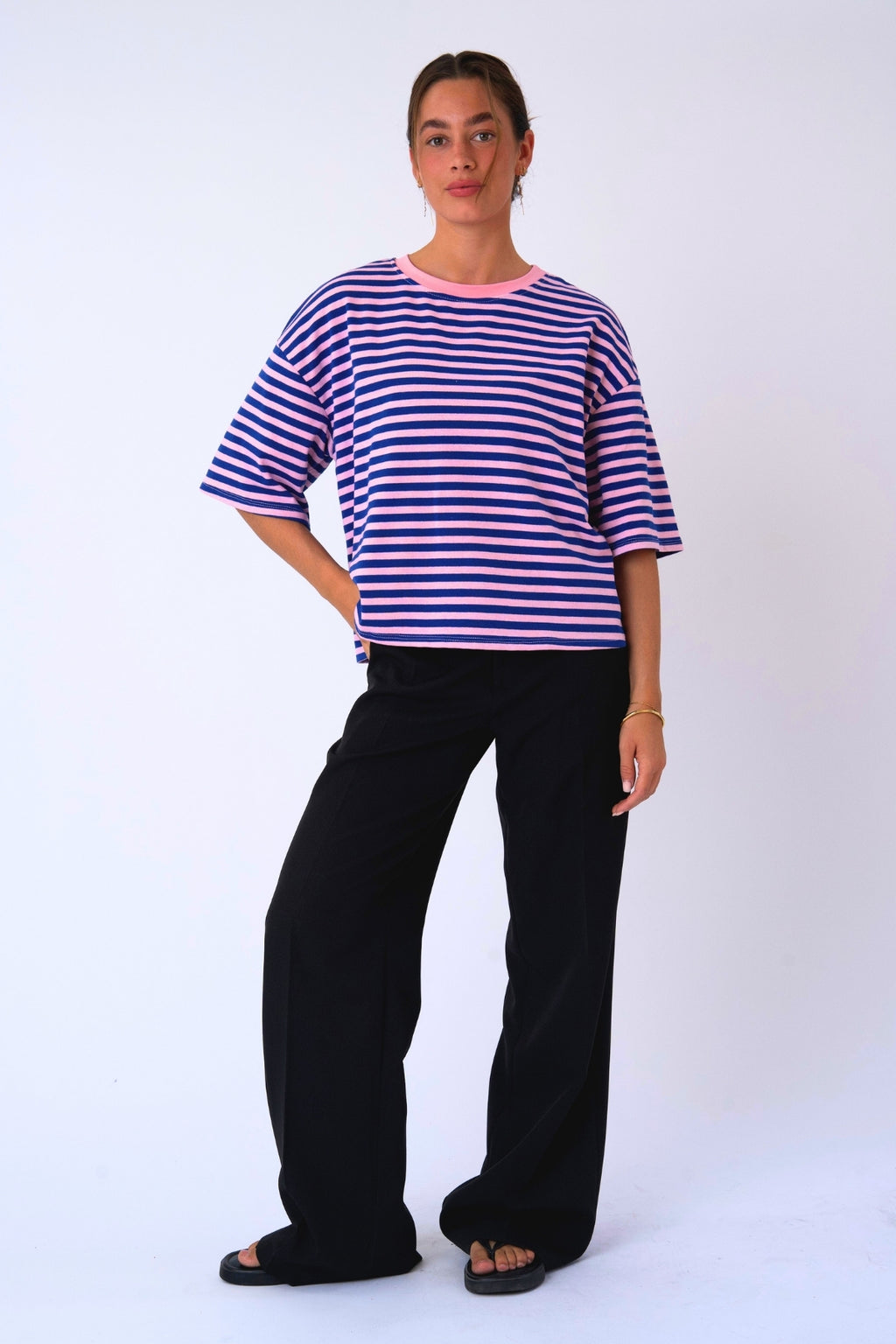 Zoe T-shirt - Blå/Lys Pink