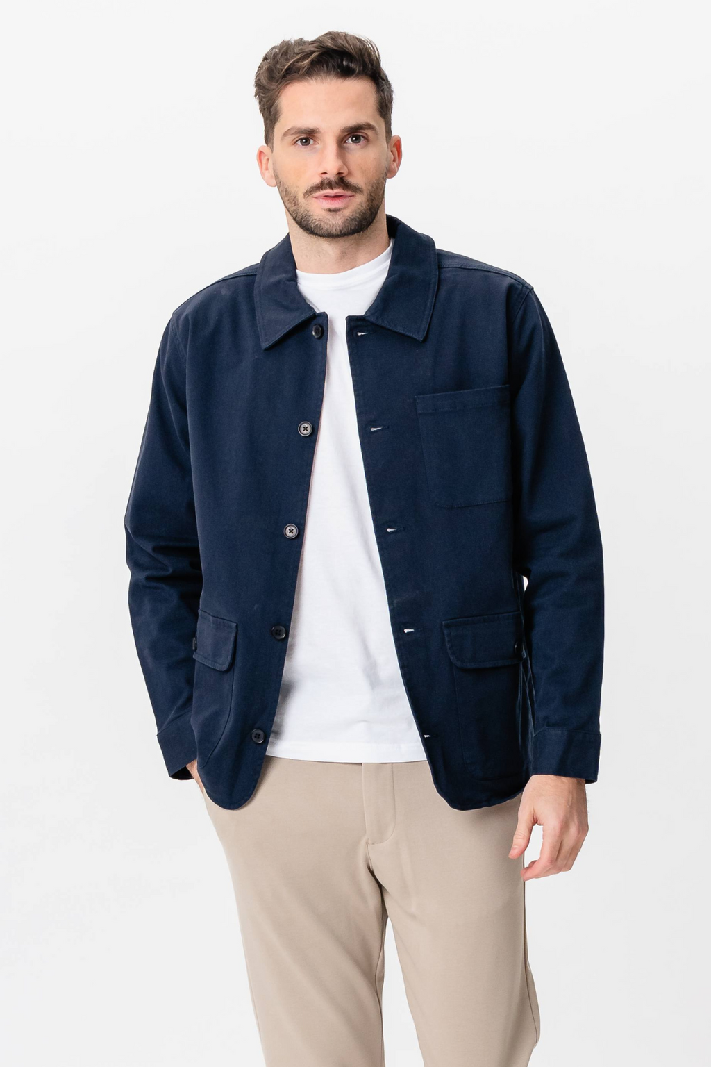 Twill Skjorte Jakke - Navy