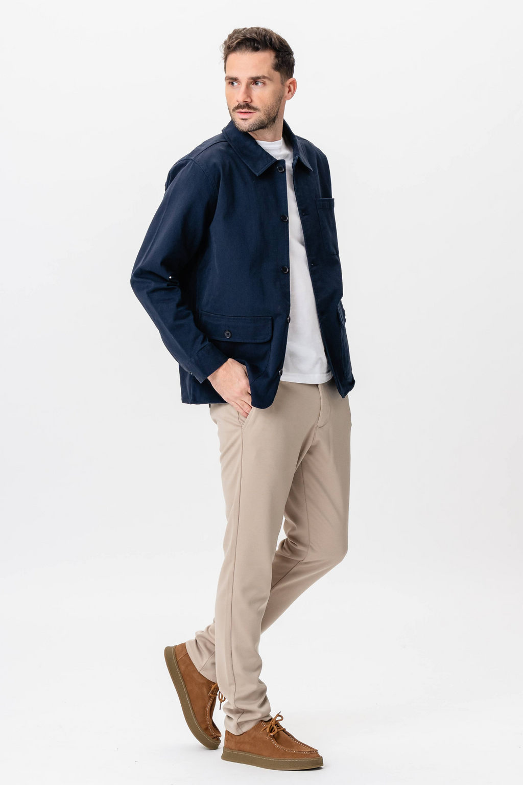 Twill Skjorte Jakke - Navy
