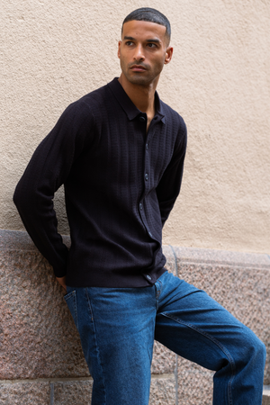 Arthur Strik Cardigan - Mørk Navy