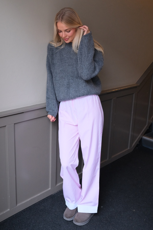 Layla Stribet Pants - Pink