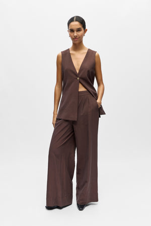 Isla Wide Pants - Brun