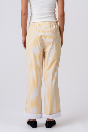 Layla Stribet Pants - Gul
