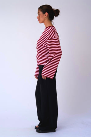 Cleo Bluse - Burgundy/Pink