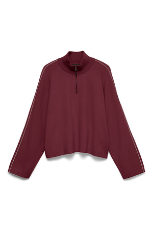 Saba Highneck Lynlås Pullover - Windsor Wine - TEESHOPPEN