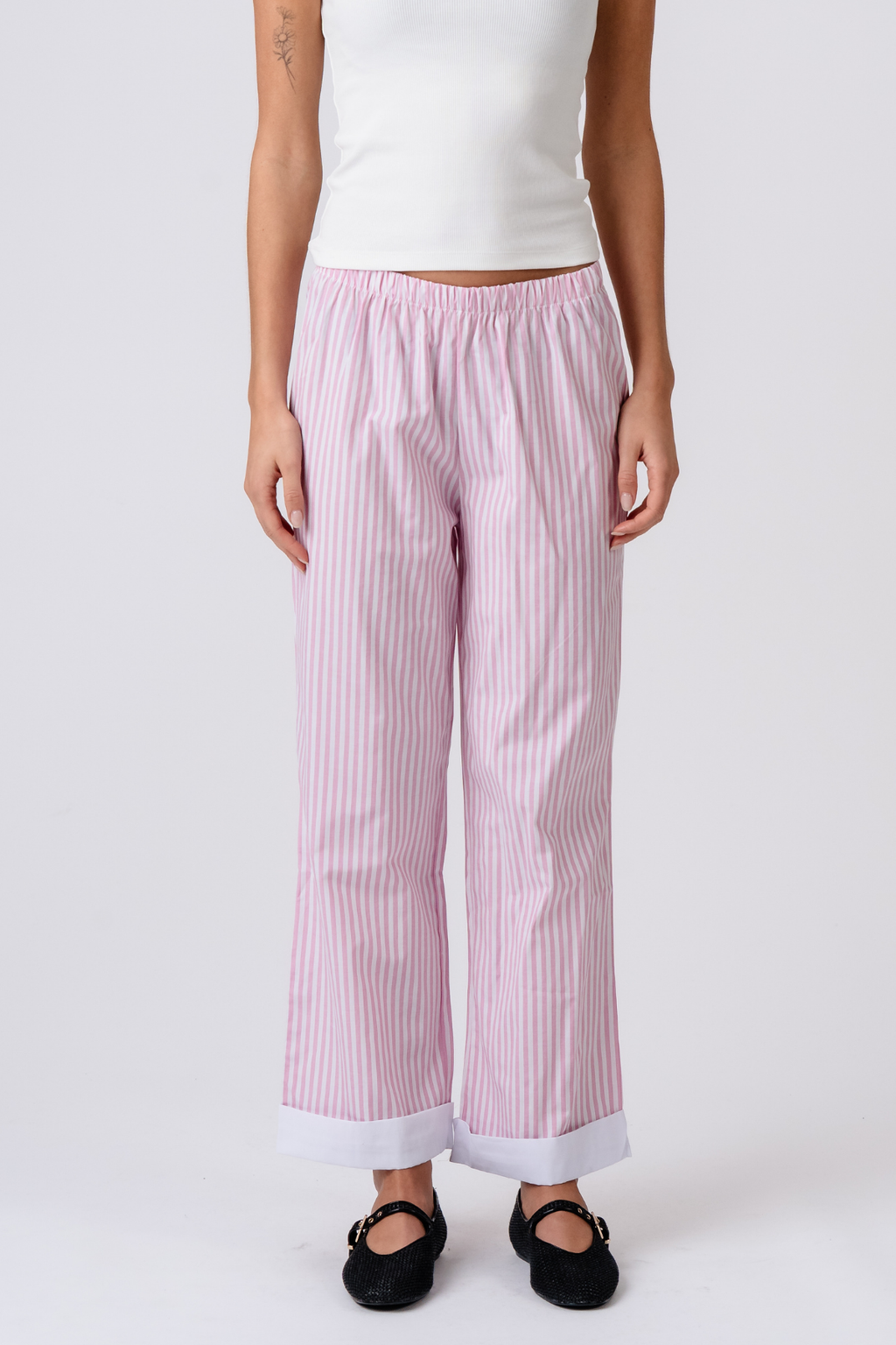 Layla Stribet Pants - Pink