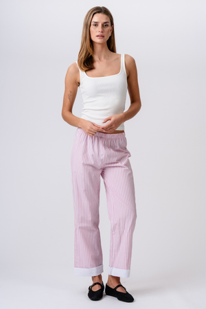 Layla Stribet Pants - Pink