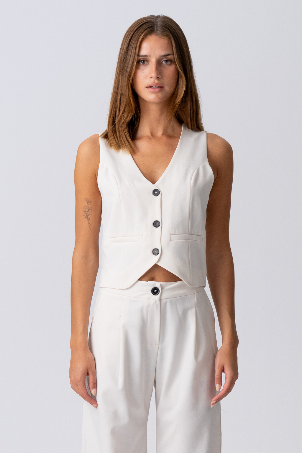 Natalie Vest og Bukser (Lyse Beige)