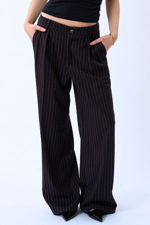 Paloma Pinstripe Pants - Mørkebrun