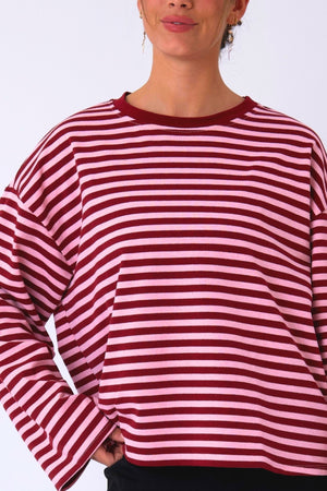 Cleo Bluse - Burgundy/Pink
