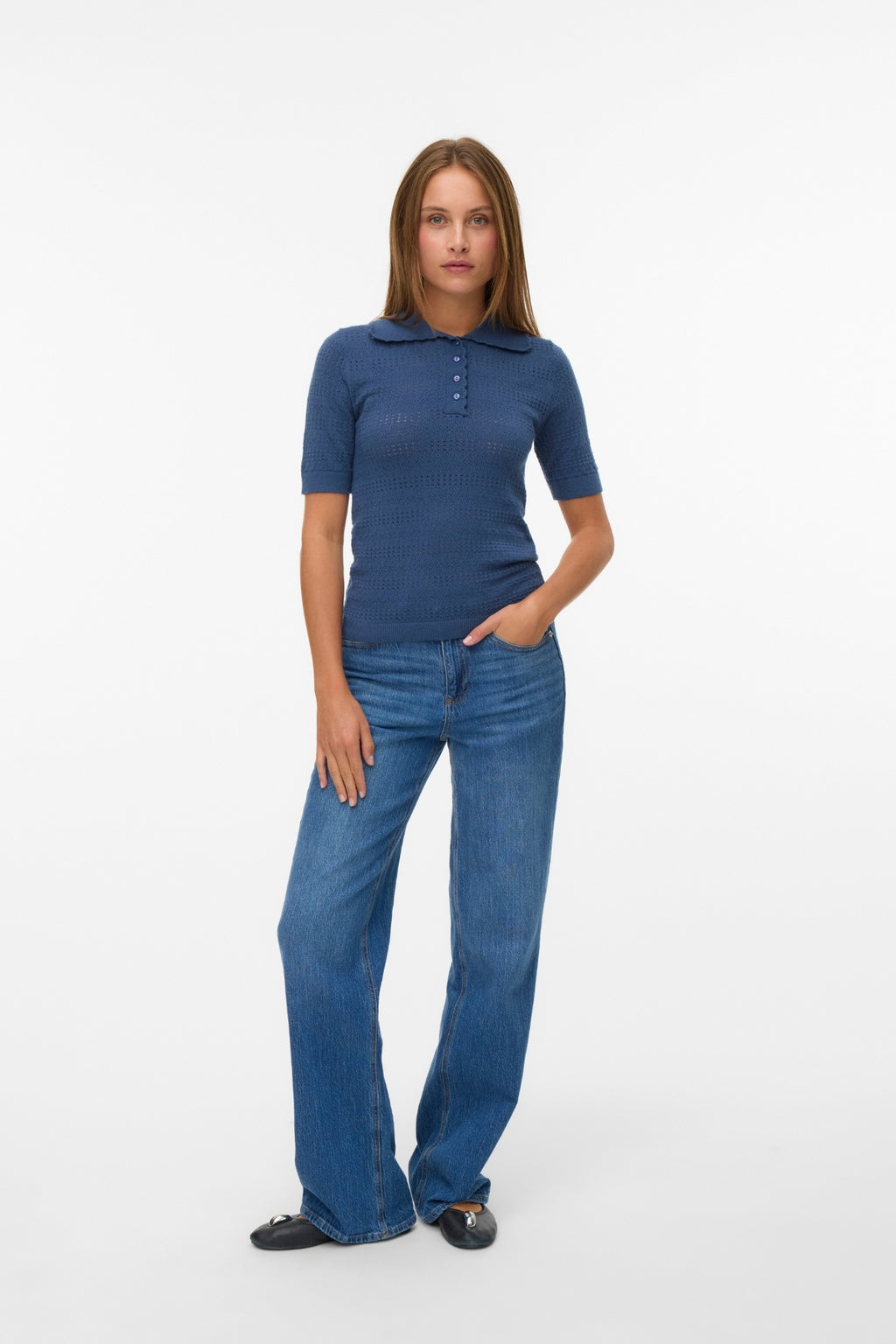 Limone Scallop Rullekrave - Dark Denim