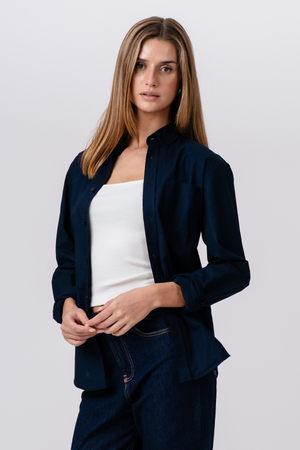 Boyfriend Oxford Skjorte - Navy