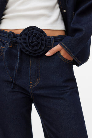 Allison Straight Rosebelt - Mørkeblå Denim