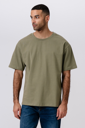 Heavy Boxfit T-shirt - Oliven
