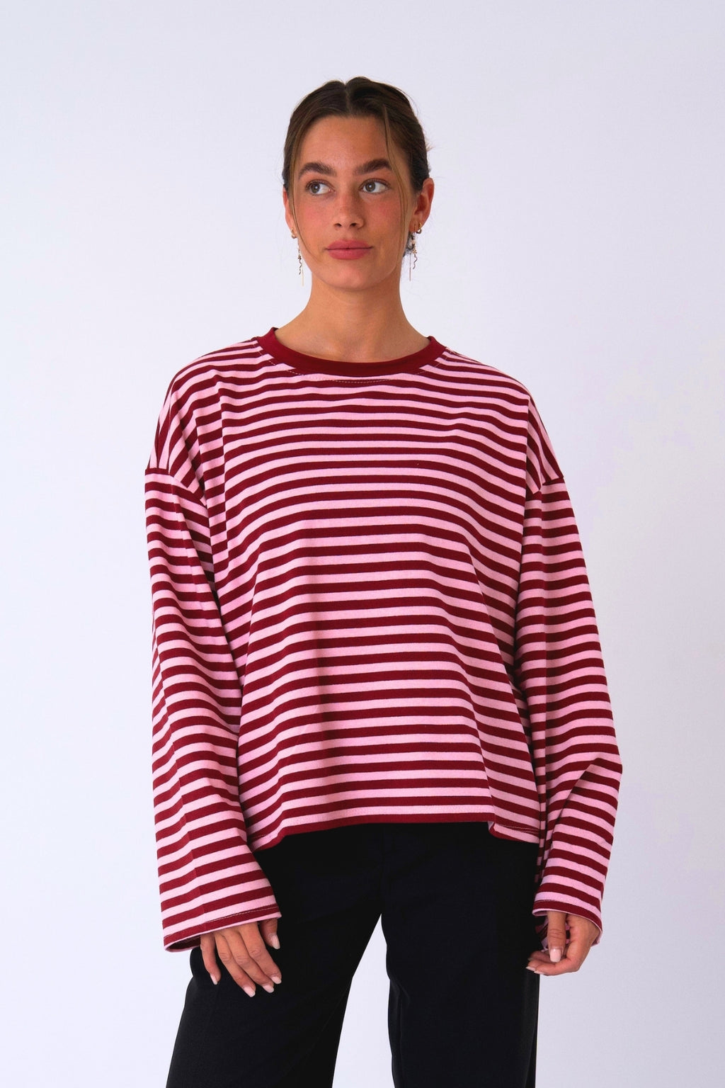 Cleo Bluse - Burgundy/Pink