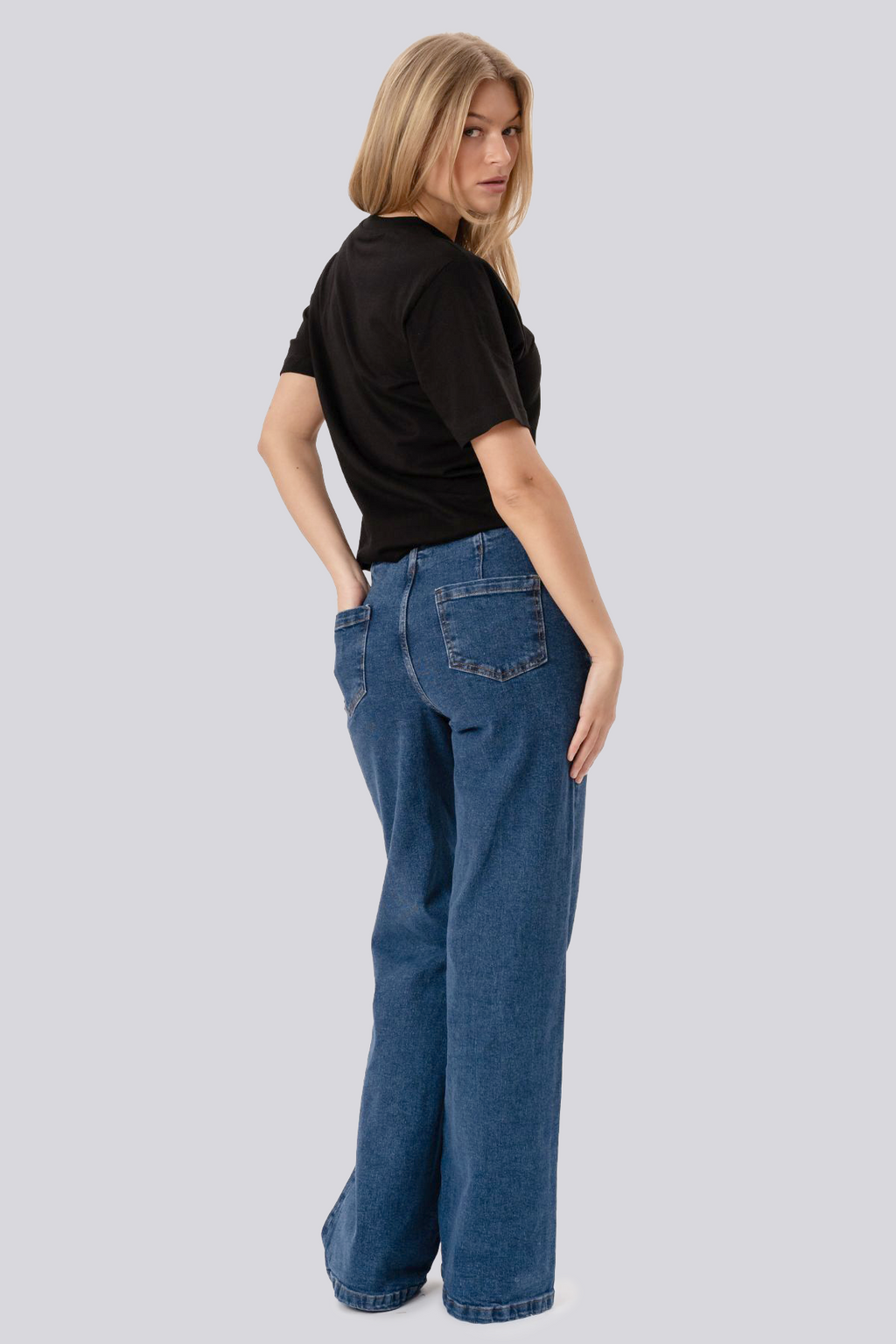 Miley Wide Jeans - Mellemblå