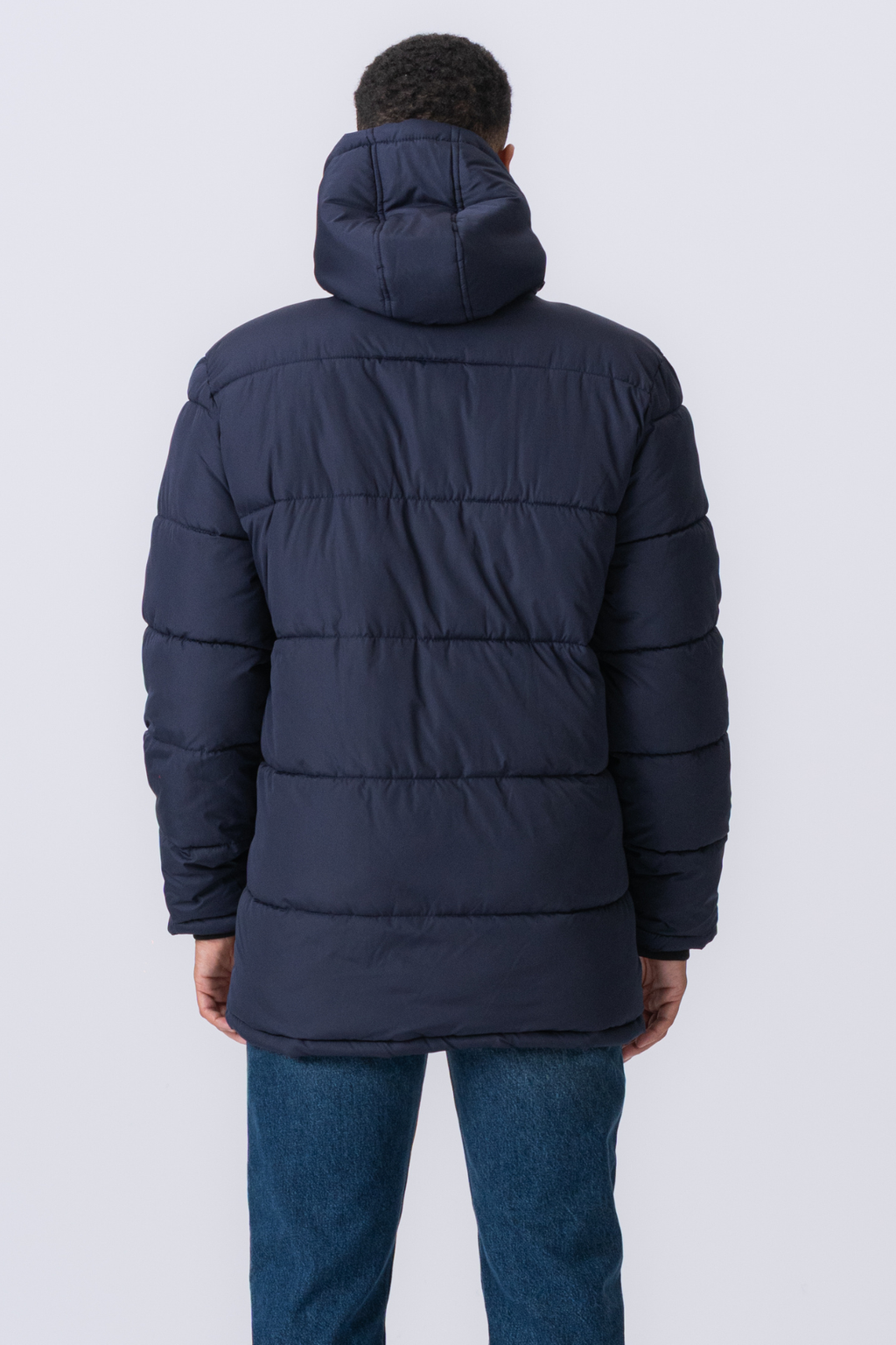 Lang Puffer Jakke - Navy