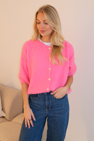 Mary Kortærmet Strik - Baby Pink