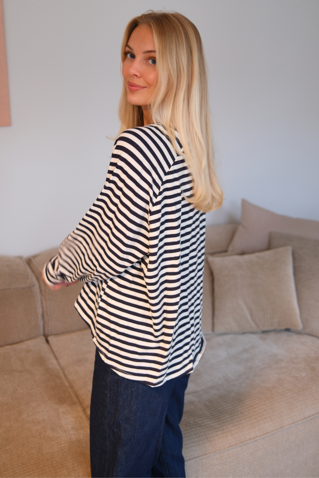 Stribet Trøje - Blå