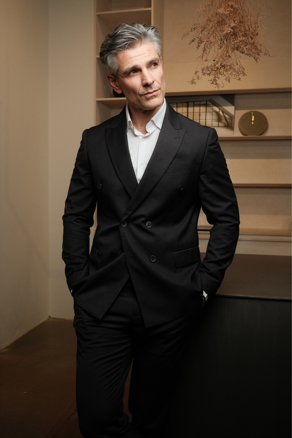 Premium Dobbelttradet Blazer - Sort